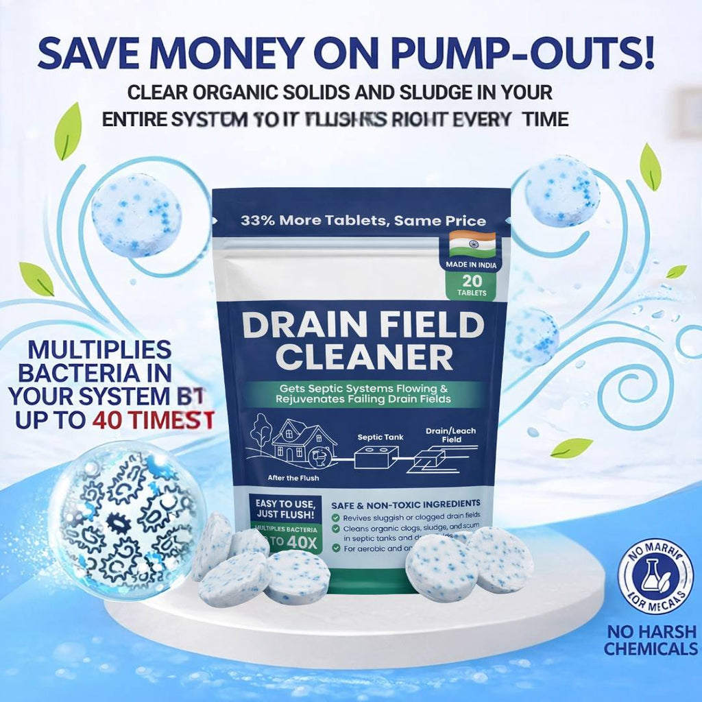 Drain Field Cleaner Tablets (20 Tablets) – Restore Your Septic System Naturally